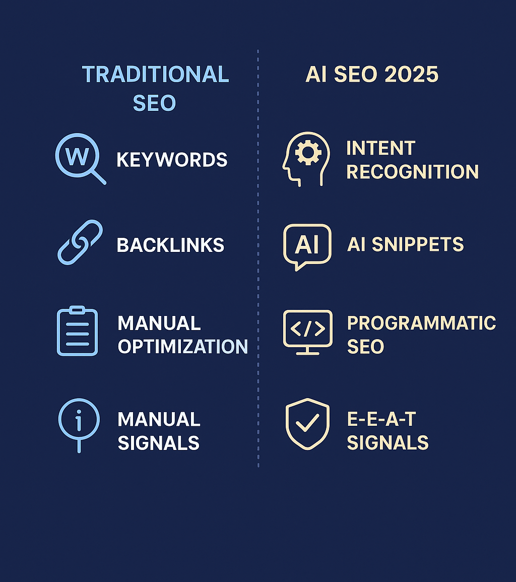infograpgic for AI vs traditional seo